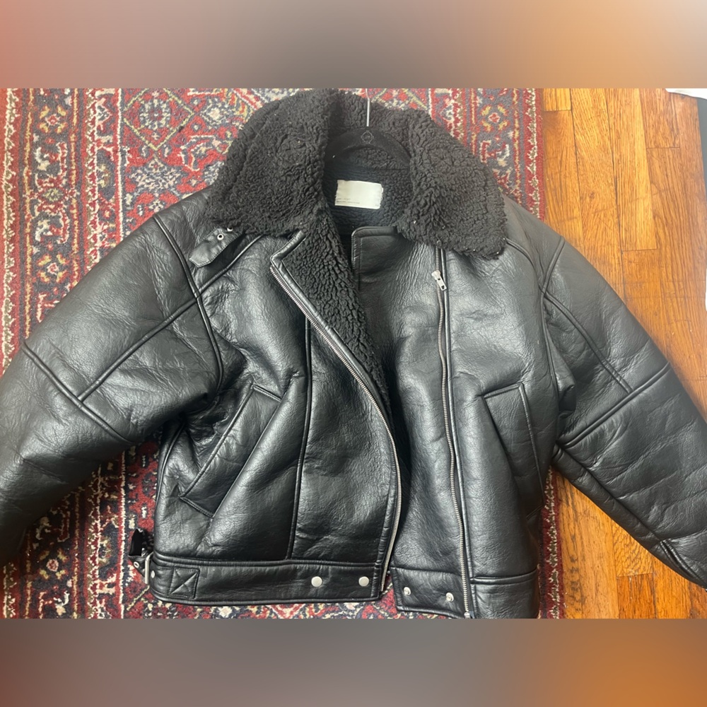 Oak + Fort Leather Winter Coat
